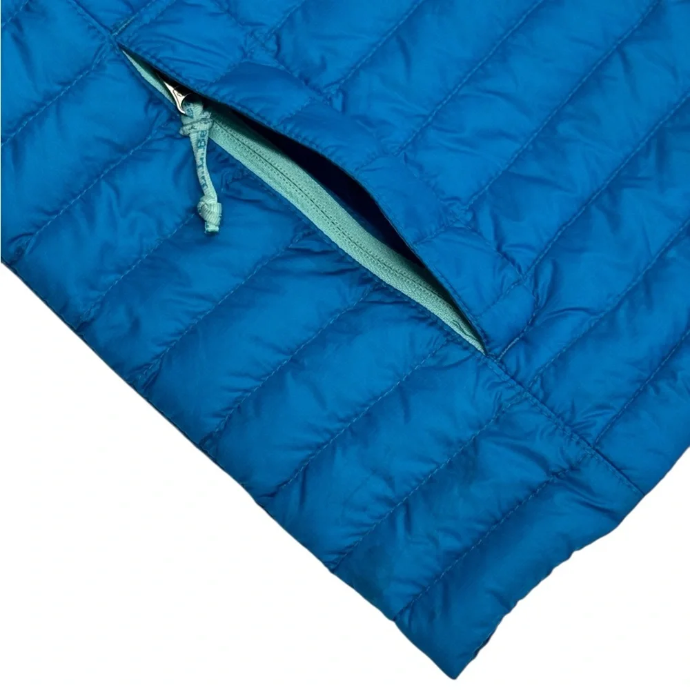 LL Bean Double Up Outer Wear Down Downtek 650 Blue Unisex Puffer Jacket 10-12